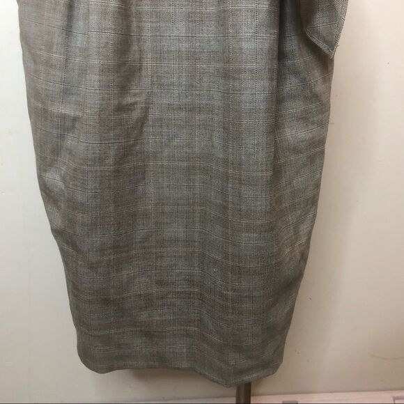 Lida Baday Wool Plaid Strapless Dress Size 4 Academia Business Casual Office 4 - Picture 4 of 14